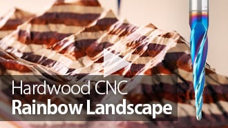 CNC-Projekt: Bearbeitung einer Regenbogen-Landschaft aus Hartholz