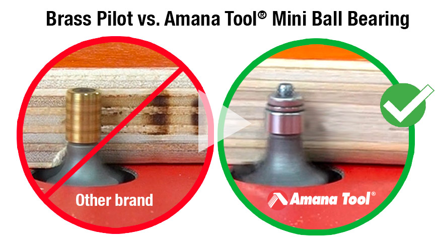 Messing Pilot vs Amana Tool® Mini Kugellager | ToolsToday