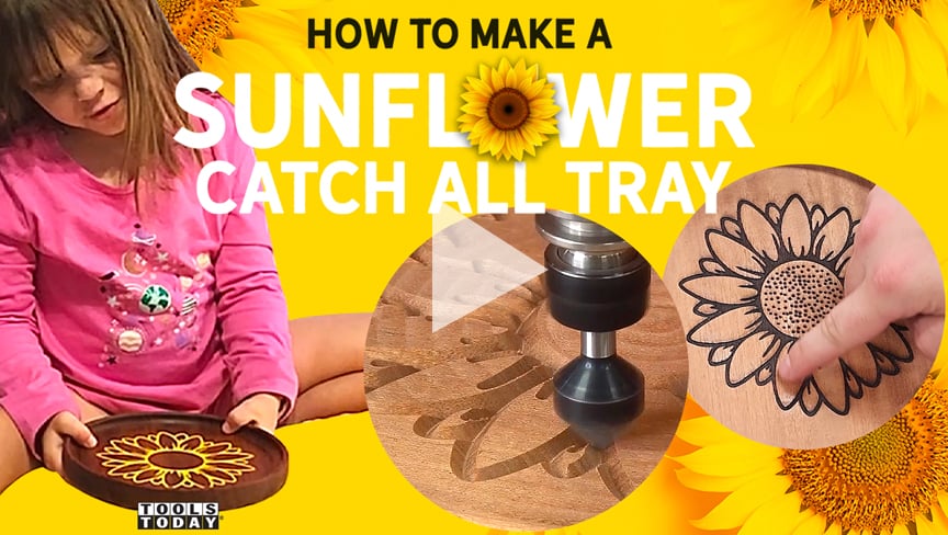 Sunflower Catch All Tray CNC-Pläne, auf 3 Arten hergestellt, herunterladbar und anpassbar
